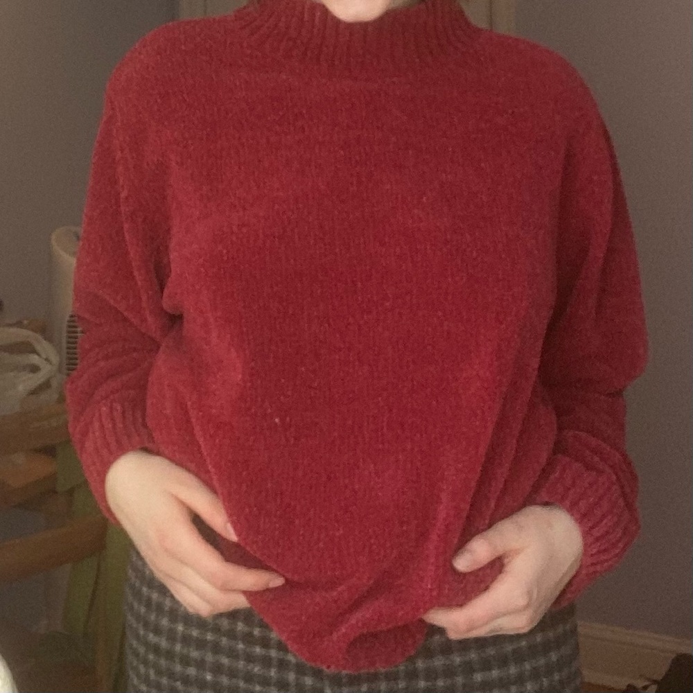 Vintage Red Chenille Sweater